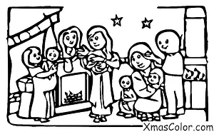 Noël / La Première Noël: La première chanson de Noël chantée par une famille devant la cheminée