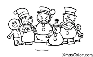 Noël / Les amis de Bonhomme de Neige: Frosty the Snowman entouré d'enfants heureux