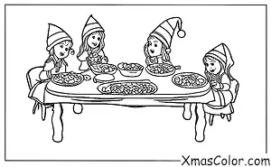 Noël / Les lutins: Les elfes mangent