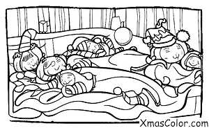 Noël / Les rennes du Père Noël: Les rennes du Père Noël dormir
