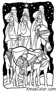 Noël / Les Rois Mages: Les Trois Rois Mages sur leurs chameaux