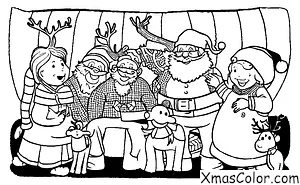 Noël / M. et Mme Claus: M. et Mme Claus avec leurs rennes