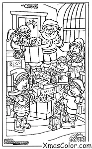 Noël / M. et Mme Claus: M. et Mme Claus livrant des cadeaux aux enfants