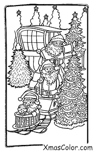 Noël / M. et Mme Claus: M. & Mme Claus devant leur traîneau