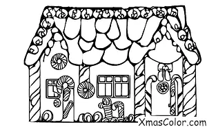 Noël / Maisons de pain d'épices de Noël: Une maison de pain d'épices recouverte de neige