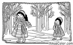 Noël / Marie: Marie se promène dans un pays des merveilles d'hiver