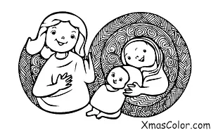 Noël / Marie: Marie tenant le bébé Jésus