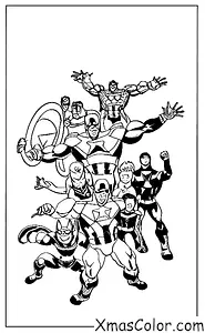 Noël / Marvel Noël: Captain America, Iron Man, Thor et Hulk se battent contre Loki et son armée de géants de glace