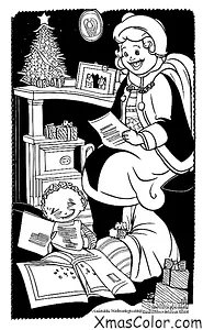 Noël / Mme Claus: Mme Claus lit une lettre d'un enfant