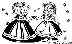 Noël / Mode de Noël: Une fille essayant une nouvelle robe de Noël