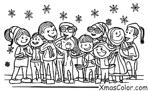 Noël / Musique de Noël: Un groupe de personnes chantant les cantiques de Noël