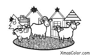 Noël / Noël à la ferme: Les animaux décorent le sapin de Noël