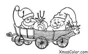 Noël / Noël à la ferme: Père Noël dans son traîneau