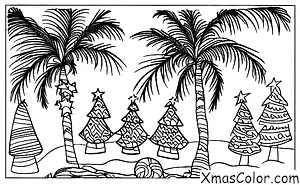 Noël / Noël à la plage: Palmiers de Noel