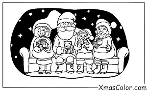 Noël / Noël au Pôle Nord: Saint-Nicolas et Mme Claus dans leur douillette petite maison