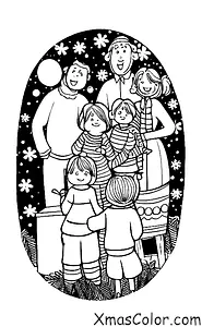 Noël / Noël au présent: La famille est rassemblée autour du sapin de Noël, ouvrant les cadeaux