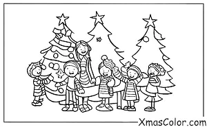 Noël / Noël au présent: Une famille rassemblée autour du sapin de Noël