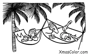 Noël / Noël aux tropiques: Père Noël dans un piña colada