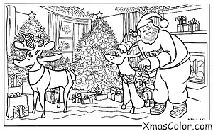 Noël / Noël dans le futur: Père Noël avec des rennes mécaniques