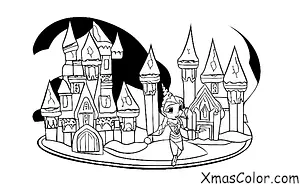 Noël / Noël Disney: Elsa construit un château de neige