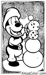 Noël / Noël Disney: Goofy construisant un bonhomme de neige