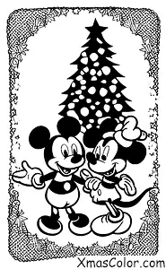 Noël / Noël Disney: Mickey et Minnie Mouse décorent le sapin de Noël