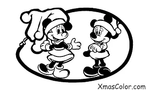 Noël / Noël Disney: Santa Mickey et Minnie Souris