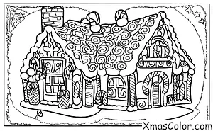 Noël / Noël Disney: Tous les personnages Disney construisant une grande maison de pain d'épices