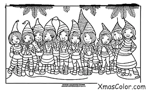 Noël / Noël fou: Un groupe d'elfes