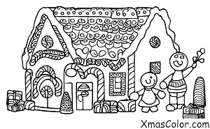 Noël / Noël inhabituel: Une famille qui fabrique une maison en pain d'épice