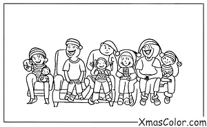 Noël / Noël inhabituel: Une famille regarde un film de Noël