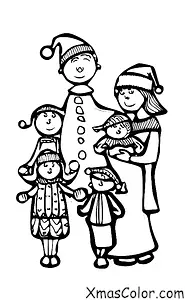 Noël / Noël moderne: Une famille qui chante des chants de Noël