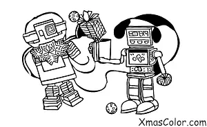 Noël / Noël Sci-Fi: Père Noël dans une combinaison de robot