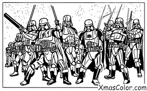 Noël / Noël Star Wars: Darth Vader et ses Stormtroopers marchant dans la neige