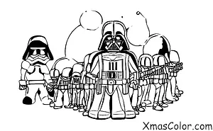 Noël / Noël Star Wars: Darth Vader et ses troupes décorant un sapin de Noël