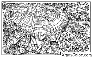 Noël / Noël Star Wars: Le Falcon du Millennium volant dans une tempête de neige