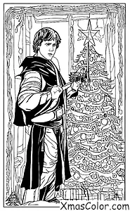 Noël / Noël Star Wars: Luke Skywalker taille l'arbre de Noël du temple Jedi