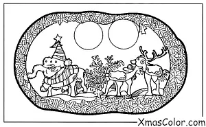 Noël / Noël sur la lune: Père Noël et ses rennes sur la lune