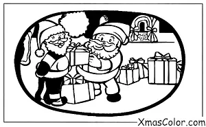 Noël / O venez, tous les fidèles: Père Noël livrant des cadeaux