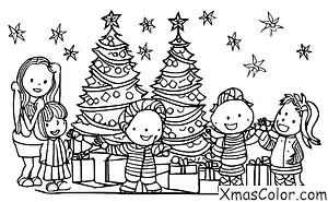 Noël / O venez, tous les fidèles: Une famille rassemblée autour du sapin de Noël