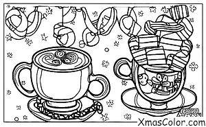 Noël / Ornements de Noël: Une tasse de chocolat chaud