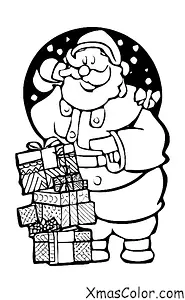 Noël / Pays des Merveilles d'Hiver: Papa Noël ouvrant des cadeaux