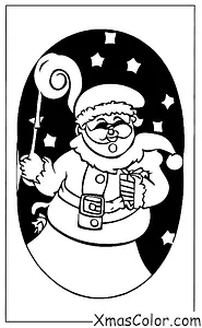 Noël / Pays des Merveilles d'Hiver: Père Noël descendant le chapeau de cheminée