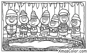 Noël / Peppa Pig Noël: Peppa et ses amis patinent sur le bassin gelé
