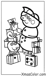 Noël / Peppa Pig Noël: Peppa Pig ouvrant les cadeaux le matin de Noël