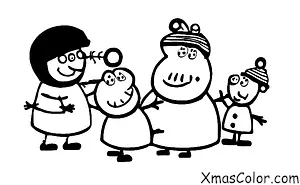 Noël / Peppa Pig Noël: Peppa Pig se bat avec sa famille dans la neige