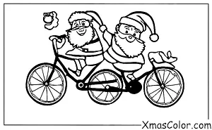 Noël / Père Noël: Père Noël à vélo