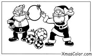 Noël / Père Noël: Père Noël jouant au soccer