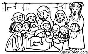 Noël / Pièces de Noël: Un groupe d'enfants qui interprète la scène de la nativité