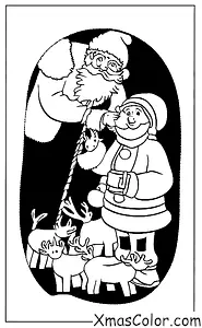 Noël / Pôle Nord: Le Père Noël nourrit ses rennes